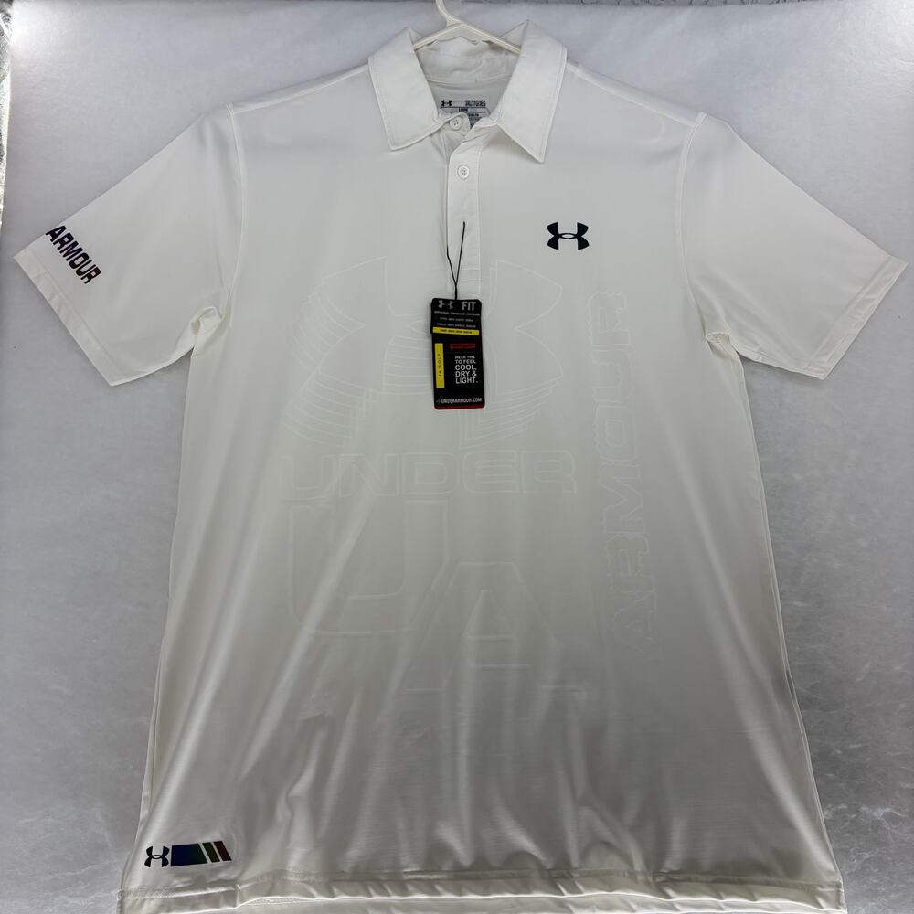Under Armour UA Golf HeatGear Polo 3XL White NWT Loose Fit